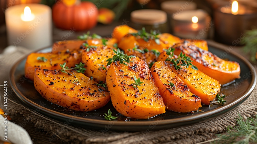 Close-up of roasted butternut squash Close-up of roasted butternut squash
