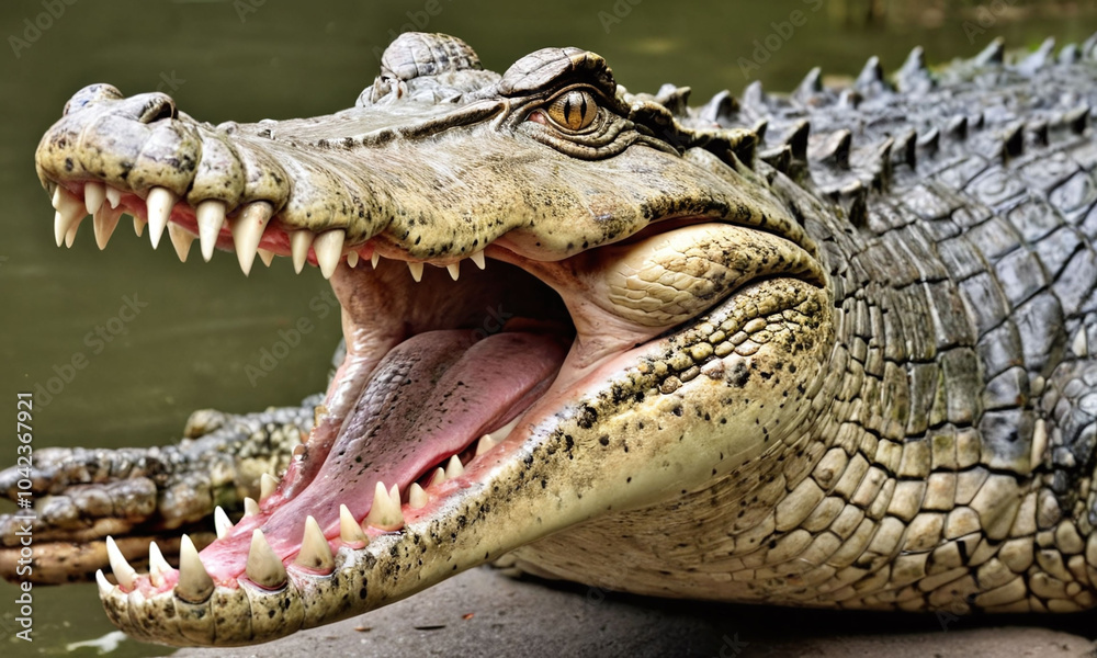 Fototapeta premium alligator bellow in the water