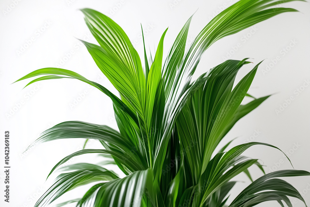 Fototapeta premium green leafes on white