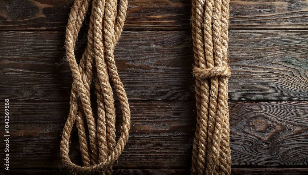 rope on wooden background rope on wooden background