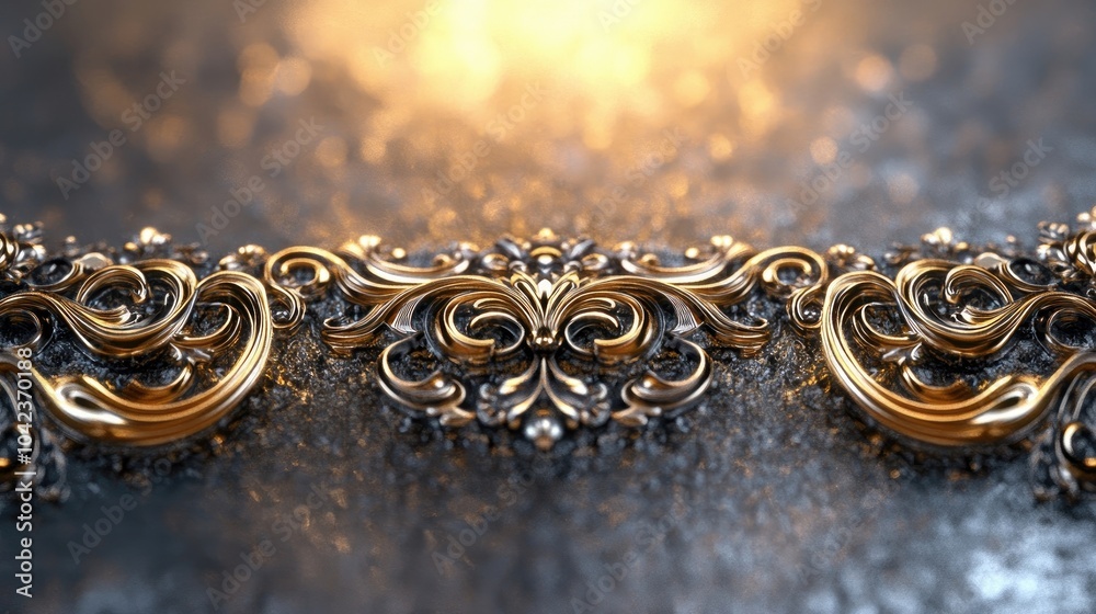 A festive border showcasing intricate patterns of gold and silver, radiating elegance and celebration A festive border showcasing intricate patterns of gold and silver, radiating elegance and celebration