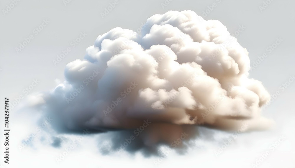 Naklejka premium detailed single cloud graphic on a plain white background