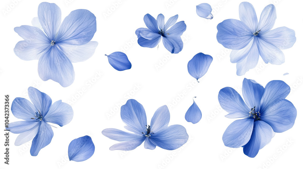 Obraz premium Blue floral pattern with butterflies and a seamless design featuring vibrant blooms and greenery, perfect for spring-themed decorations or wallpaper