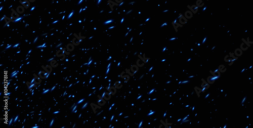Obraz na płótnie Blue fire sparks, abstract glowing embers, heat sparkles, flying flame cinder, bokeh fire texture. Vector illustration. w salonie