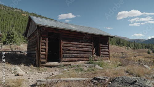 Independence Ghost Town Pitkin County the wooden skeleton remains of a Colorado mining operation of the 1880s photo