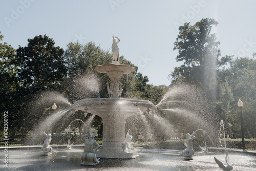 fountains in the park