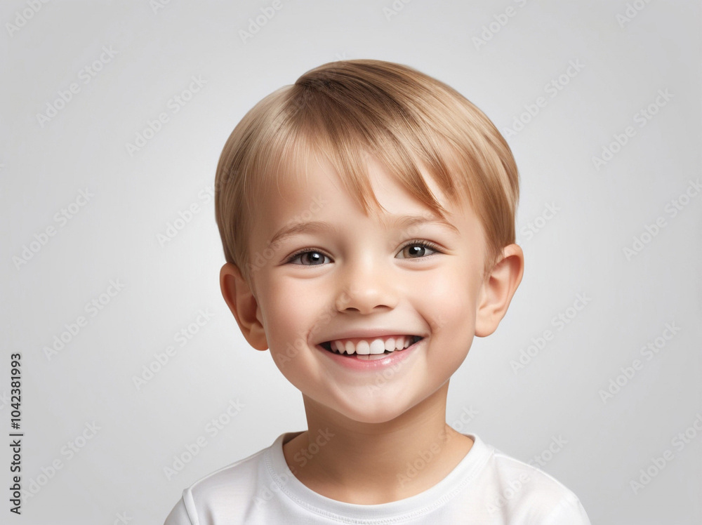 Fototapeta premium Joyful smiling child with a cheerful expression, spreading happiness in a bright and joyful atmosphere