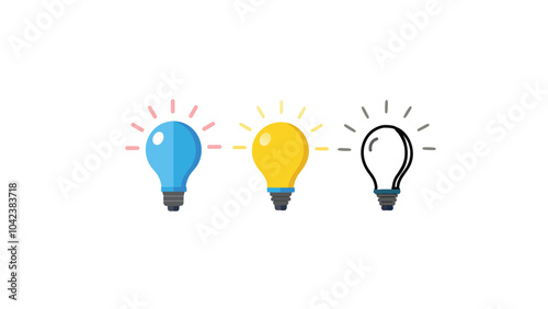 bulb with idea . bulb vector illustration . 