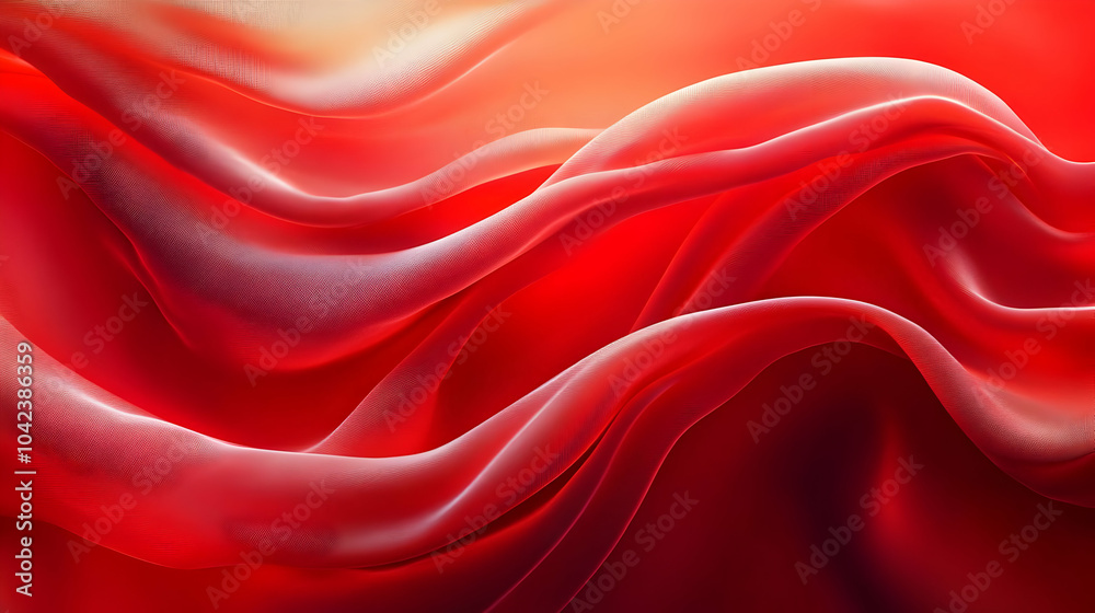 Obraz premium Flowing red fabric creating a soft, elegant visual texture.