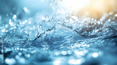 Water droplets splashing in...