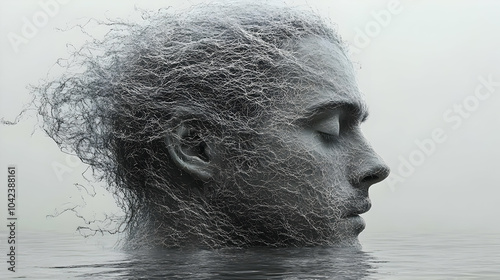 A surreal depiction of a he...