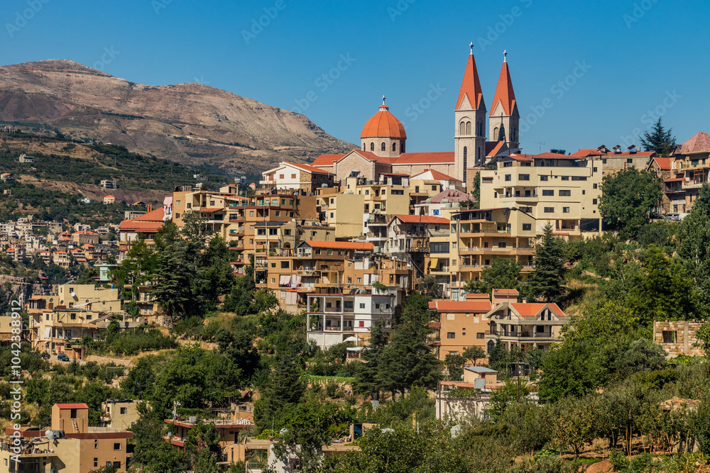 Fototapeta premium Bcharre (Bsharri) town in Qadisha valley, Lebanon