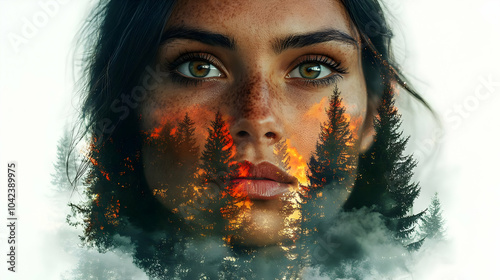 A double exposure portrait ...