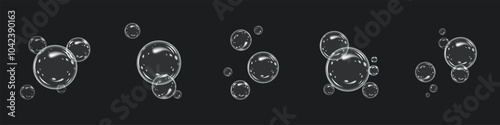 Soap bubble icon.Realistic, transparent soap bubbles with glare. Soap foam effect. Vector illustration.