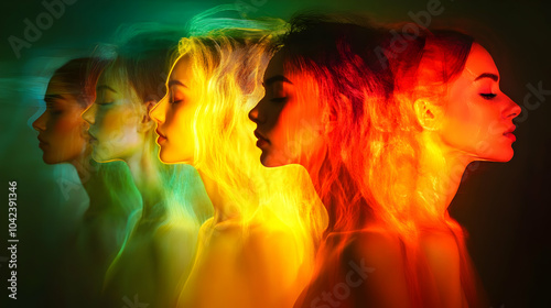 Abstract portrait with vibr...