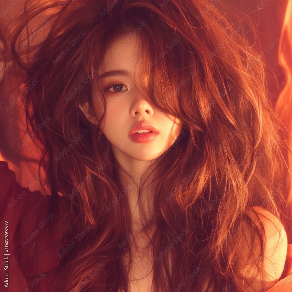 Fototapeta premium Cute Girl red
