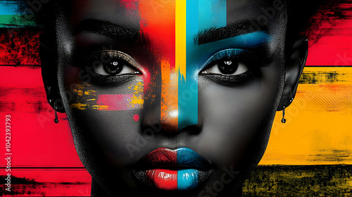 A striking portrait featuri...