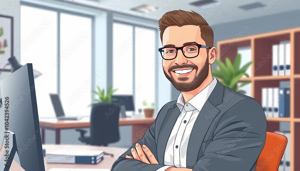 Obraz premium Smiling Businessman as Internal Auditor