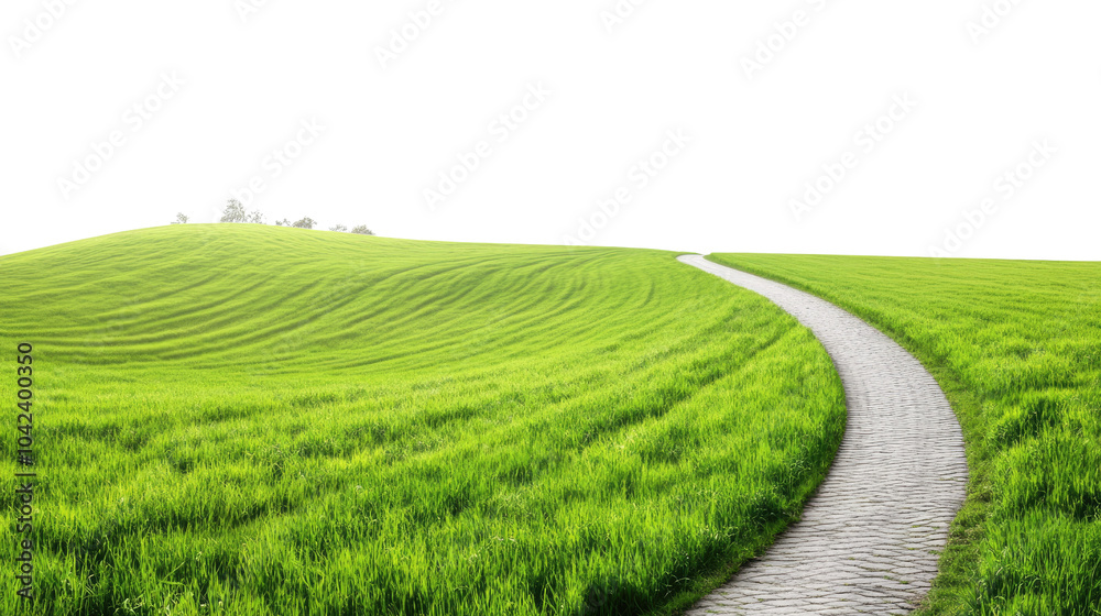 A vibrant landscape featuring green grass, colorful flowers, rolling hills, and a clear blue sky A vibrant landscape featuring green grass, colorful flowers, rolling hills, and a clear blue sky