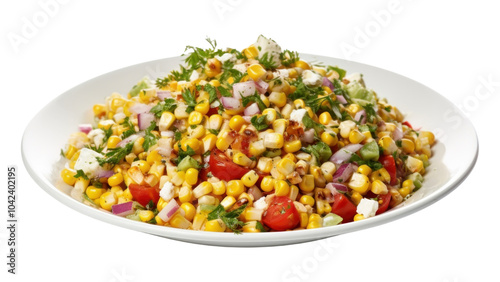 PNG Corn salad plate plant food.