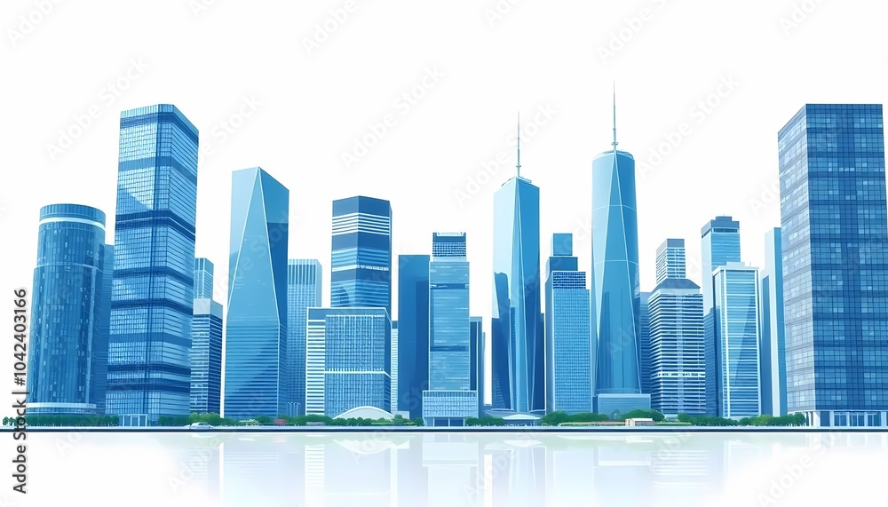 Fototapeta premium Modern Business City Skyline