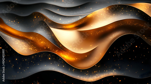 Abstract waves of gold and ...