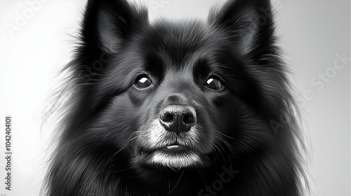 A detailed black and white ...