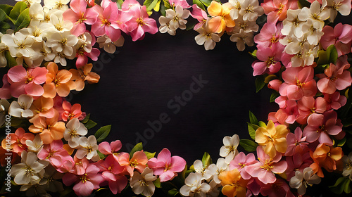 A floral frame featuring vi...