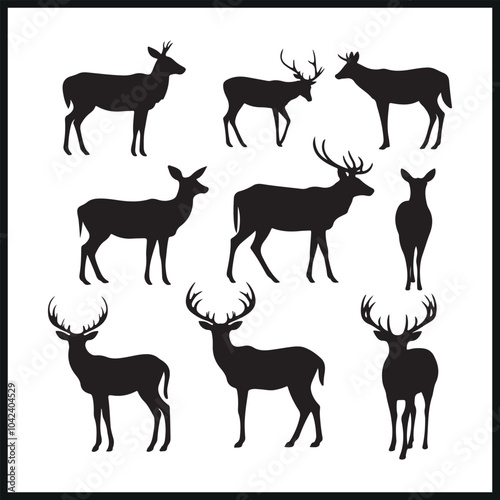 Silhouette of a Deer vector illustration