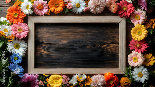 A floral frame surrounding ...