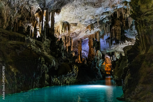 Karst landscape of Jeita Lower Grotto in Lebanon
