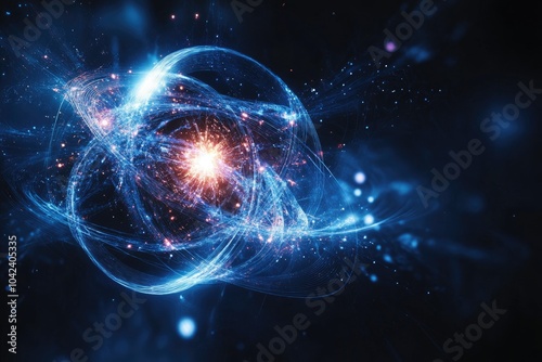 String theory : depiction of quantum strings, showcasing the subtle, dynamic interactions at heart of universe's fundamental forces, providing a glimpse into building blocks of existence.