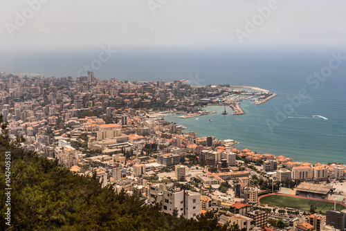 Aerial view of Jounieh town, Lebanon