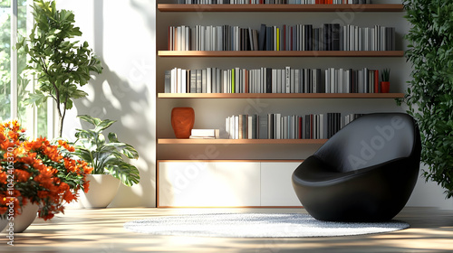 Cozy reading nook with book...