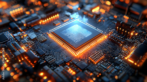 Close-up view of a circuit ...