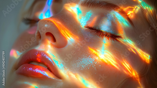 Close-up of a face with col...