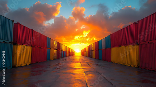 Vibrant sunset between colo...