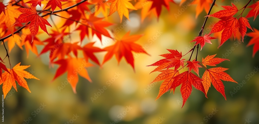 web banner design for autumn season and end year activity with red and yellow maple leaves with soft focus light and bokeh background web banner design for autumn season and end year activity with red and yellow maple leaves with soft focus light and bokeh background