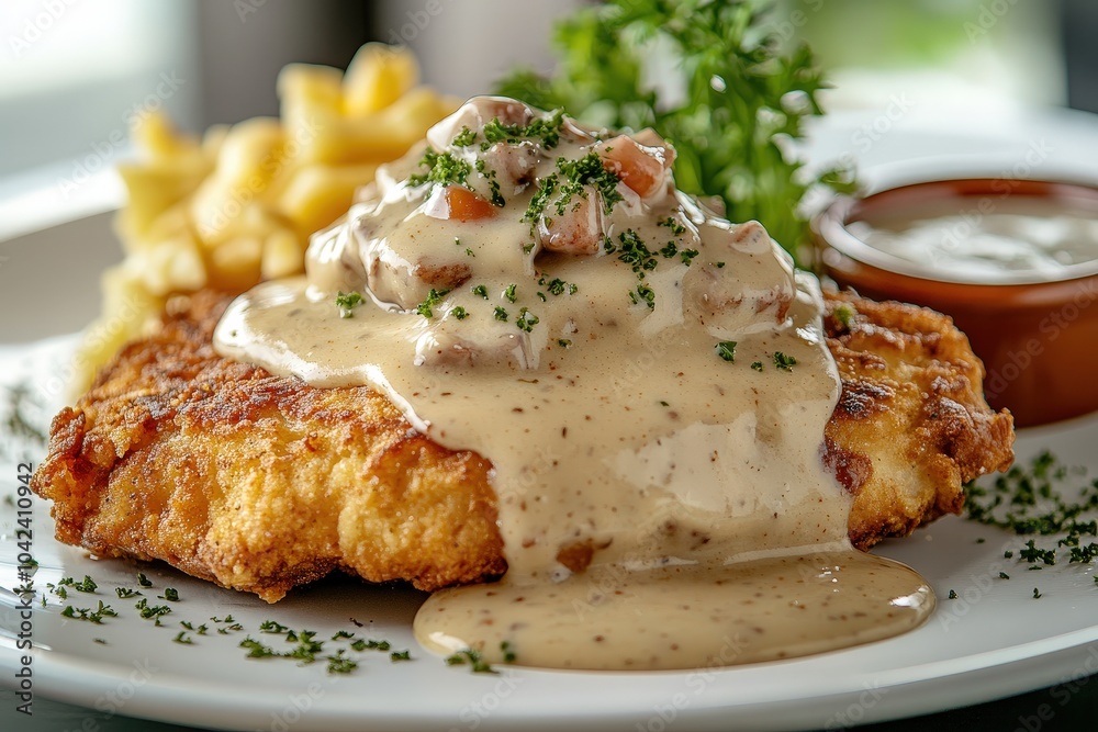 Crispy Fried Chicken Cutlets with Creamy Gravy Crispy Fried Chicken Cutlets with Creamy Gravy
