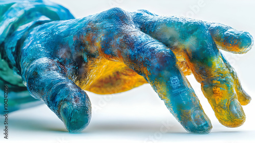 A colorful, translucent han...