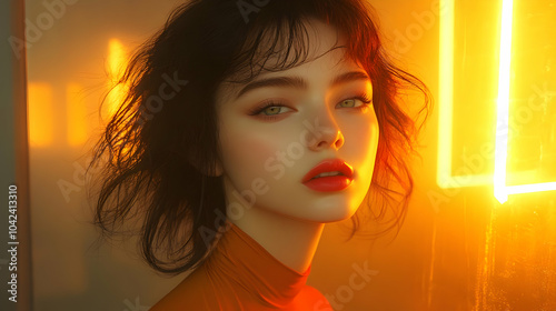 A close-up portrait of a wo...