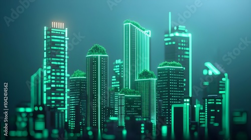 Green Cityscape Futuristic Architecture