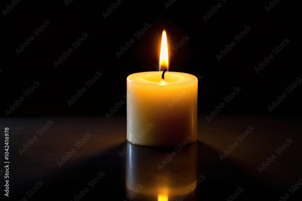 Depth of field candle light in darkness on black background Depth of field candle light in darkness on black background