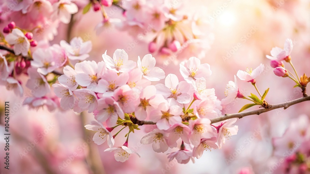 Depth of field cherry blossom with light color background, naturally beautiful Depth of field cherry blossom with light color background, naturally beautiful