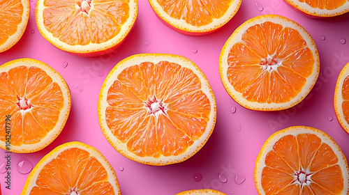 Vibrant orange slices arran...