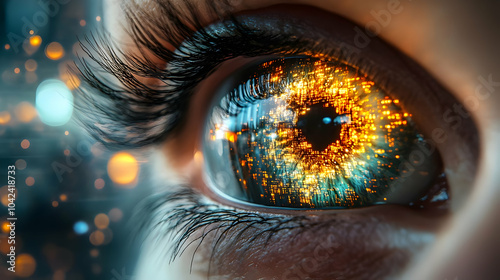 Close-up of an eye with vib...
