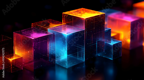 Colorful translucent cubes ...