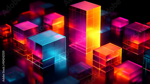 Vibrant geometric blocks in...