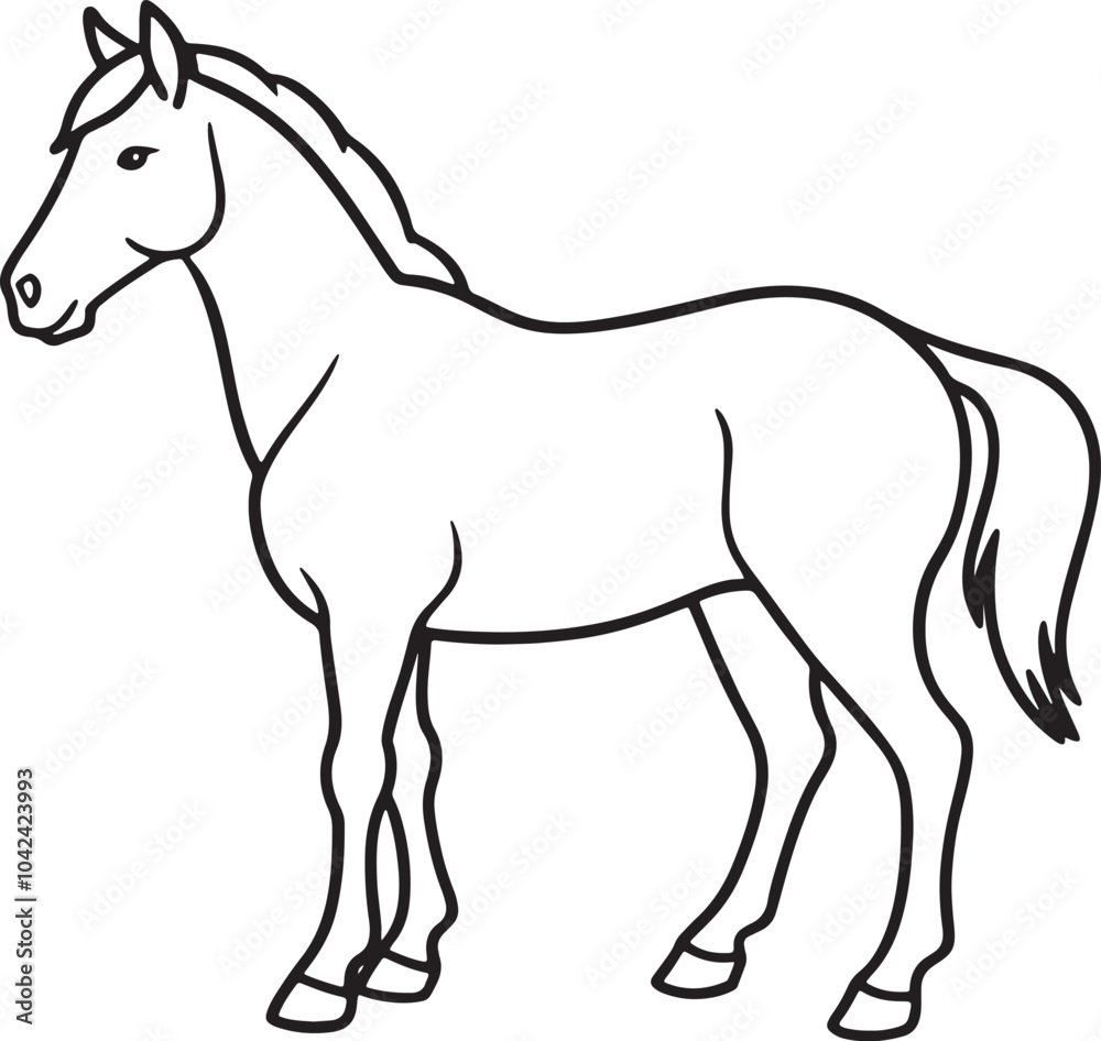 Horse Vector silhouette with white background Horse Vector silhouette with white background