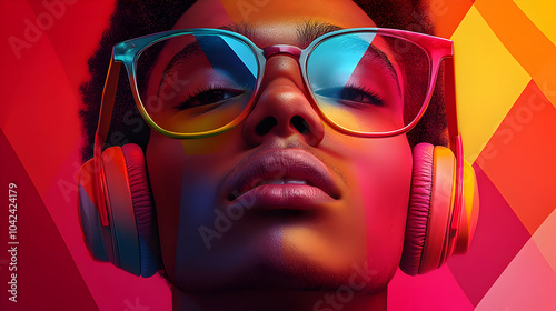 A stylish person with headp...